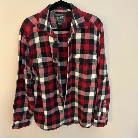Woolrich Other - Woolrich Mens Flannel Shacket Elbow Patch Hiking Camping Outdoor Plaid‎  Sz M